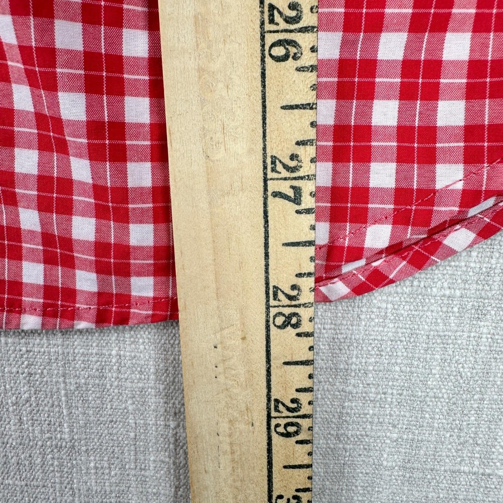 Banana Republic Button Down Mens M Red Gingham Slim Flex Fit Tech Stretch Cotton - Picture 14 of 14